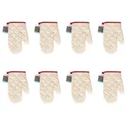 8x TopChef Mini Cotton Oven/Kitchen Cooking/Baking Mitt 1224x16.5cm Beige Asstd