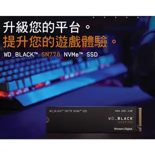 WD 黑標 SN770 500GB 500G 1TB 1T NVMe M.2 PCIe SSD