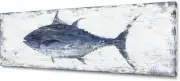 Canvas Wall Art Hand Painted Abstract Tuna Fish Painting Modern Artwork Coastal