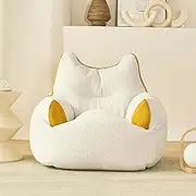 UYSOFRCV Bean Bag Chair Cover Rabbit Fluff Imitation Lazy Sofa Cover (Without Filling) Seats Sofa Cover Lounger Couch Furniture is Perfect for Reading, Watching Movies,White