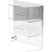 Plymor Acrylic Locking Case Sliding Back, 2 Shelf Mirrored 12.75" x 10.5" x 5.5"