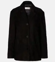 [Nour Hammour] Nour Hammour Opus suede blazer AU 16 black