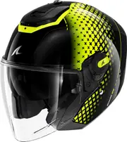 Shark RS Jet Stride, open face helmet , color: Black/Neon-Yellow , size: S