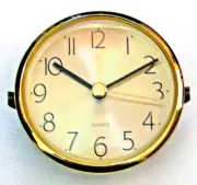 Time Zone Gold Tone 3-1/4" Quartz Round Clock Face Insert Fit Up DIY Project