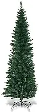 Costway Holly-Jolly 1.8M Pencil Christmas Tree,6FT Slim Xmas Tree with 400 PVC Branch Tips, Holiday Party Decorations for Home(1.8M)