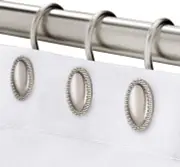 Brushed Nickel Shower Curtain Hooks Decorative Shower Curtain Rings Ultra-light