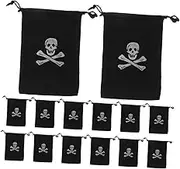 MOBUTOFU 24pcs Pirate Storage Bag Pirate Bags Polyester Black