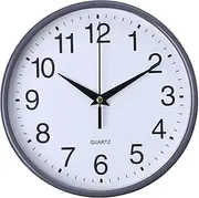 Cawtiuly Wall Clock, Modern Small Wall Clocks Battery Operated 8 Inch, Silent Non-Ticking Analog Classic for Office, Home, Bathroom, Kitchen, Bedroom, School (Grey)
