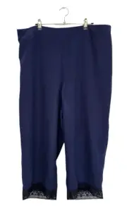 AUTOGRAPH Navy Work It Lace Trim Smart Pants Plus Size 18 New With Tags