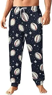 [Generic] Men's Sweatpants, Rugby Balls and Starry Design-94, Polyester Joggers, Sweatpants Jogging Pants for Workout Running