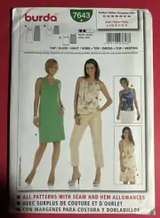 UNCUT Burda 7643 Misses Dress & Top Sewing Pattern 6-18