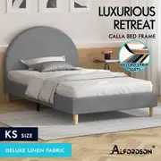 ALFORDSON Bed Frame King Single Mattress Base Platform Grey Fabric CALLA