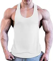 [VgueElegc] Men's Stringer Fitness Muscle Tank Tops Fitness Y-Back Sleeveless Vest for Men Bodybuilding Y-Back Tank Top