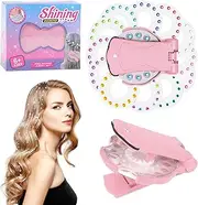 Hair Gem Stamper,Hair Jewel Stamper for DIY Hair Jewels Decoration Set,Hair Gems Stamper with 180 Hair Gems,Hair Stamper Gems for Hair/DIY/Cloth/Phone,Gift to Girl Birthday Party - Light Pink