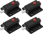 LT Easiyl 4pcs Black Plastic Push Button Spring Loaded Automatic Door Bolt Latch for Cabinet Doors Wardrobe Doors Cribs Windows (36mmx37mm)