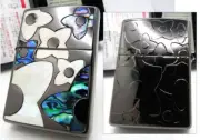 Shell Inlay Flower Black Zippo Oil Lighter MIB 2022