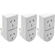 3x The Brute Power Co Double Plug Surge Protector Adaptor for Indoor Home Socket