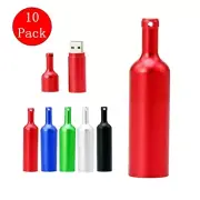 Lot Wholesale Bulk 10 Pack Metal Wine Bottle USB Flash Drive Memory Stick U Disk