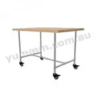 Rustic Industrial DIY Pipe Dining Table Legs Bracket Base With Casters DTW029