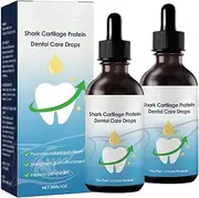 2Pcs Aexzr Shark Cartilage Protein Dental Regrowth Drops,Dentizen Gum Regrowth Drops,Deep Cleaning of Tooth Stains,Rejuvenate Your Gums with Ease