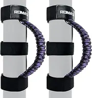 ROMASO Grab Handles for Jeep Wrangler,Roll Bar Grab Handles,Paracord Material,Mixed Black&Purple,Pack of 2