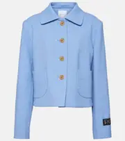 [Patou] Patou Cotton and linen-blend jacket AU 16 blue