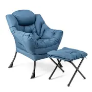 Costway Lounge Chair Ottoman Navy