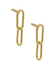 ADORNIA 14K Plated Paperclip Chain Drop Earrings