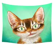 Cute Painted Cat Handsome Ginger Kitten Tapestry