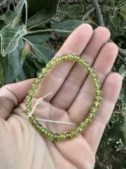 Peridot Small Round Bead Bracelet - Small Fit / High Grade