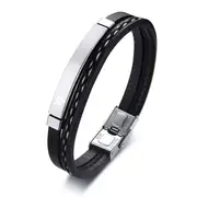 Leather Medical Alert ID Bracelets