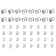 16 Sets Brass Zipper Slider Retainers, #10 Zippers Replacement, Silver Tone