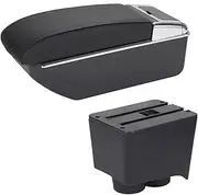 Arm Storage Box for VW for Polo Mk5 6R for Vento 02-09 Car Armrest Box Armrest Storage Box Car Armrest Box Storage Box(D3 Black White Nousb)