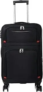 [HAFUNE] Light Suitcase Softside Luggage With Spinner Wheels,Expandable Softside Carry-On Suitcase Checked Luggage Wheeled Luggage, Black, 28in