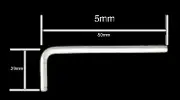 One 5mm Hex / Allen Wrench / Key/ Tool Steel NEW