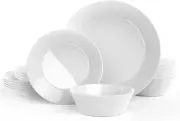 18PCS Dinnerware Livingware Set, Winter Frost White Classic Opal Dinner Plate