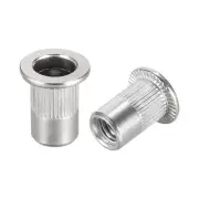 M6 304 Stainless Steel Rivet Nuts Flat Head Blind Nut Open End Threaded 20Pcs