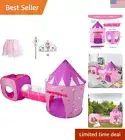Princess Castle Playhouse with Dress Up Tunnel - Glow in The Dark Stars