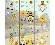 Bee Window Clings for Glass Sunflowers Window Stickers Window Decals