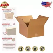 Durable Kraft Corrugated Boxes, 14"L x 14"W x 8"H - Ideal for Moving and Storage