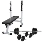 Workout Bench with Weight Rack&Barbell and Dumbbell Set Multi Models vidaXL