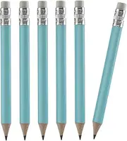 TH Golf 100pcs Golf Pencils, 4 Inch Mini Pencils Half Pencils with Eraser Sharpened Wood Mini Round Pencils for Schools Wedding Toddlers Multiple Colours (Light Blue)
