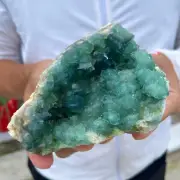 1.5lb NATURAL Green Cube FLUORITE Quartz Crystal Cluster Mineral Specimen healin