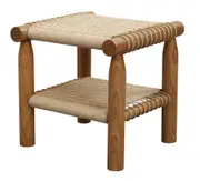 Kelly Handwoven Rattan Lamp Table (Almond)