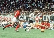 World Cup England 2 v West Germany 3, England's Geoff Hurst 1970 OLD PHOTO