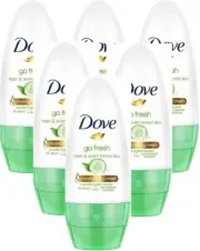6 x Dove 48H protection Anti-perspirant Roll On 50 ml - Cucumber & Green Tea