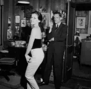 Hugh Hefner with Joan Bradshaw at a Playboy Party in LA 1957 Old Photo 7