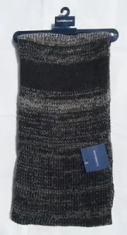 NWT MEN'S ONE SIZE CROFT & BARROW PHANTOM GRAY STRIPED KNIT SCARF 65" LONG 8" W
