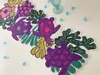 Handmade bead table runner, coastal, ocean, sea turtle and coral designs, multic