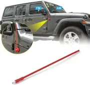 13" FM/AM Stubby Short Antenna for Jeep Wrangler JK JL 2007-2019 Red Accessories (for: Jeep)